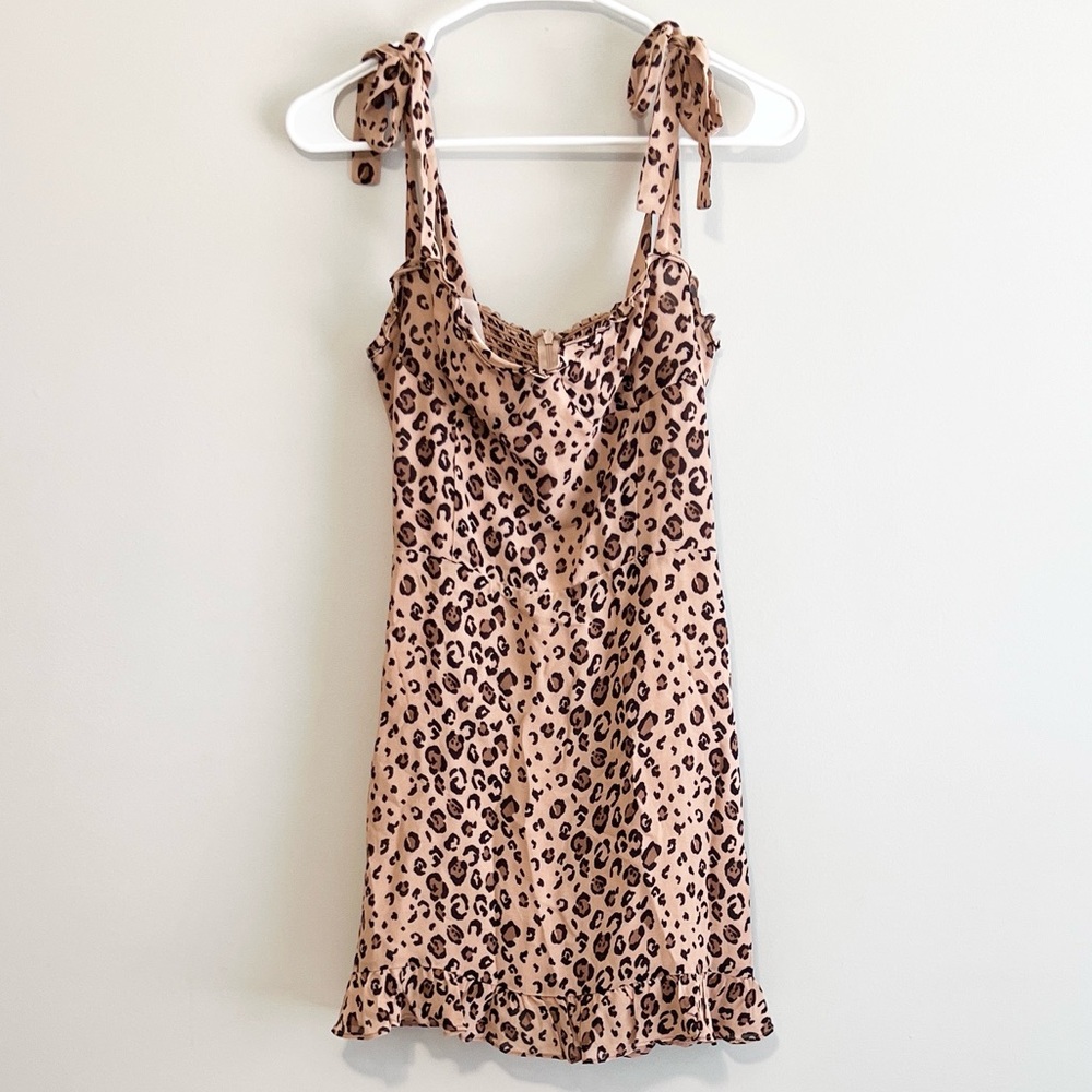 Reformation Leopard Print Christine Mini Dress